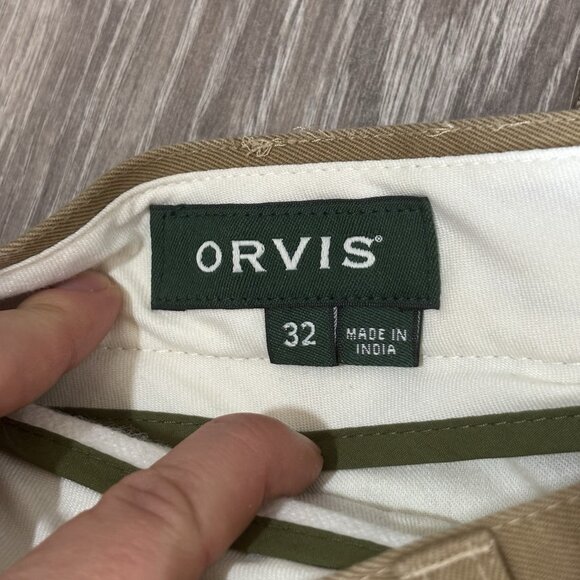 Orvis Ultimate Khaki Flat Front Pants Mens 32x32 Classic Chino Casual Outdoor - Picture 9 of 14